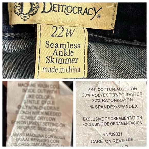 Democracy Jeans Seamless Ankle Skimmer High Rise Dark Wash Women's Size 22 Plus - Picture 6 of 8